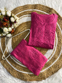 Zeenat ghaspatti Rayon Daman set - Chikankari official