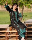 Zeenat Luxury Worked 3pc Set Roman Silk - Chikankari official