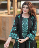 Zeenat Luxury Worked 3pc Set Roman Silk - Chikankari official