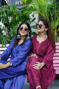 Zeenat Soft chanderi Silk Set - Chikankari official