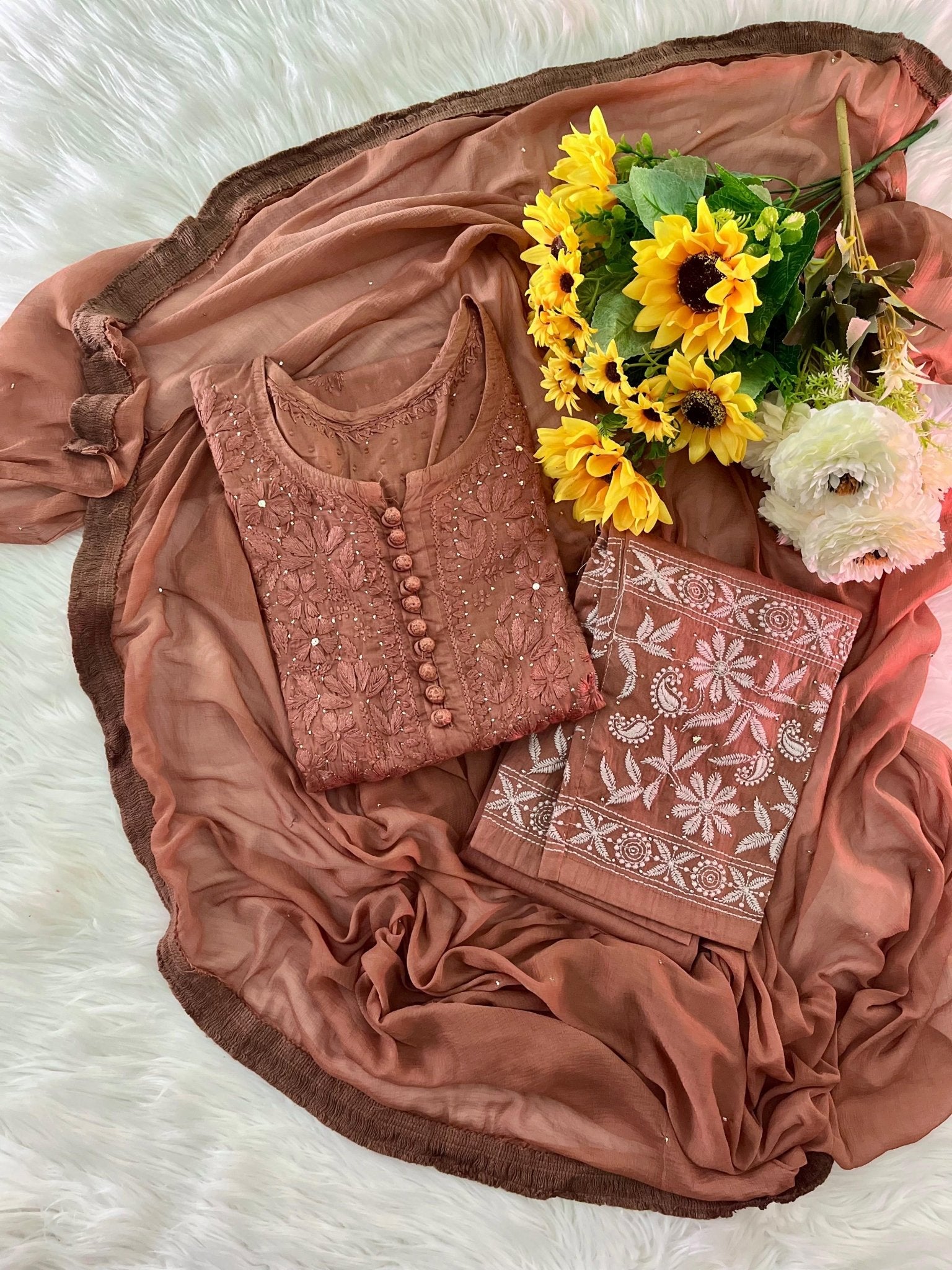 Zoya 3pc Dobby Cotton Muqaish Viral Set - Chikankari official