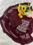 Zoya 3pc Dobby Cotton Muqaish Viral Set - Chikankari official