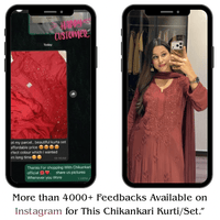 Zoya 3pc Set Golden Muqaish Work Chikankari Hand worked - Chikankari official