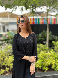 Zoya A truly exquisite Muqaish Worked Co - ord Set - Chikankari official