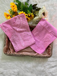 Zoya Butter touch cotton soft Muqaish Sqaure Neck - Chikankari official