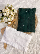 Zoya Handcrafted Rayon Muqaish Dyed Chikankari Kurtis - Chikankari official