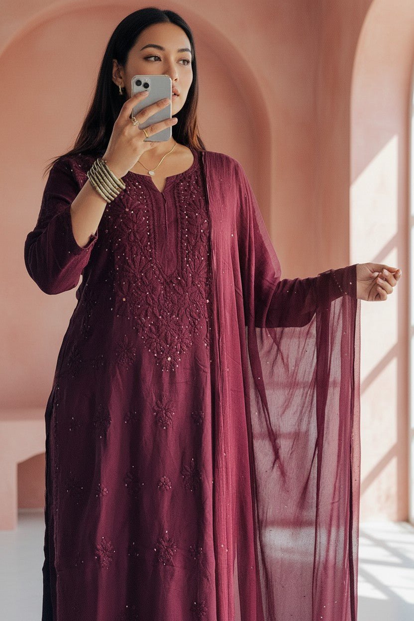Zoya Handmade with Muqaish Soft 3pc Rayon Set