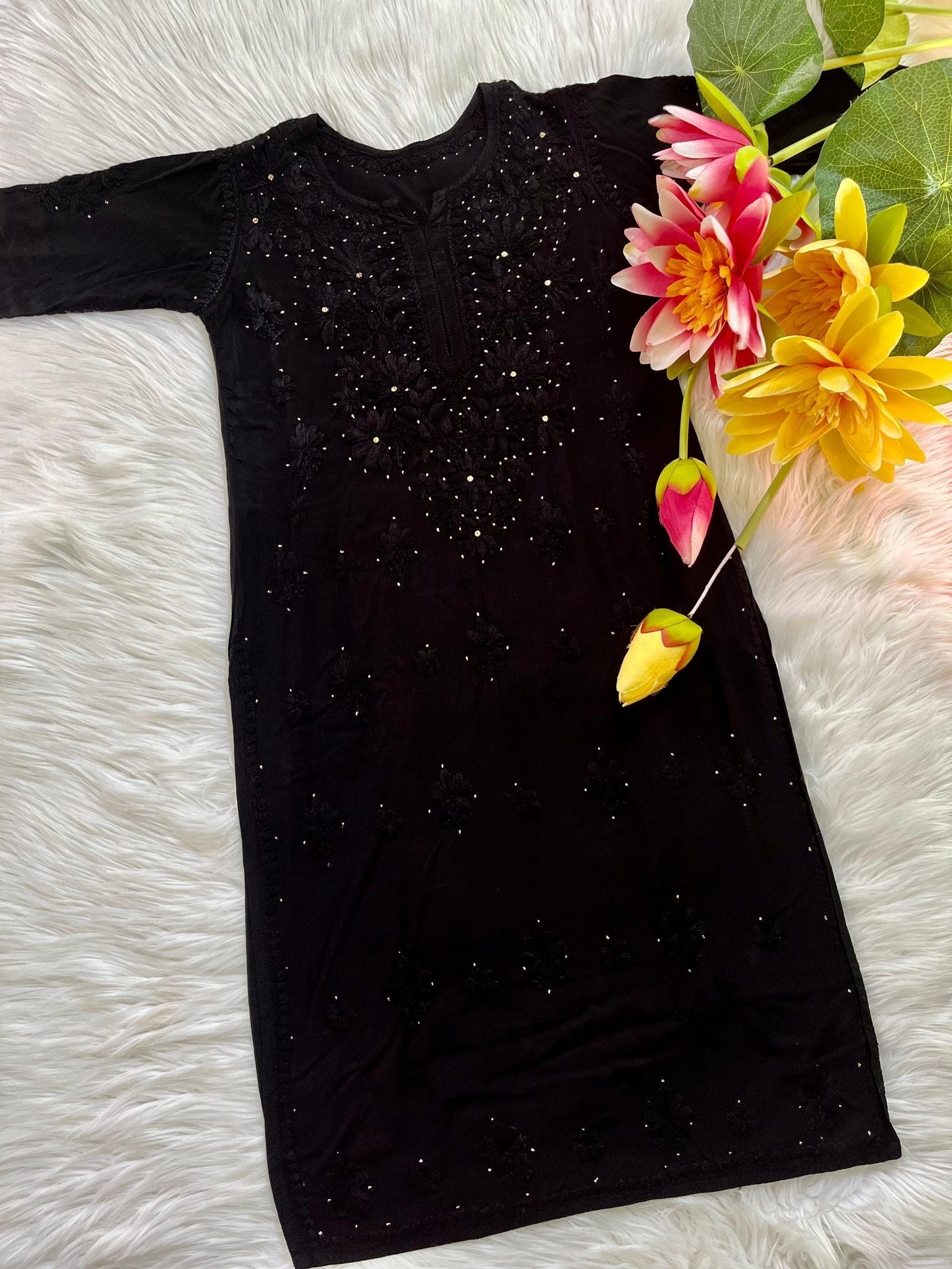 Zoya Handmade with Muqaish Soft 3pc Rayon Set - Chikankari official