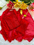 Zoya Handmade with Muqaish Soft 3pc Rayon Set - Chikankari official