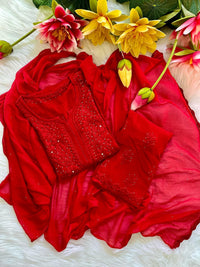Zoya Handmade with Muqaish Soft 3pc Rayon Set - Chikankari official