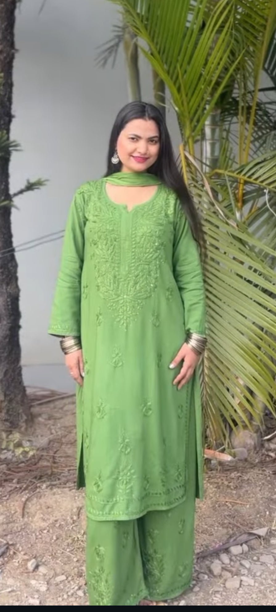 Zoya Handmade with Muqaish Soft 3pc Rayon Set - Chikankari official