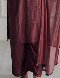 Zoya Handmade with Muqaish Soft 3pc Rayon Set - Chikankari official