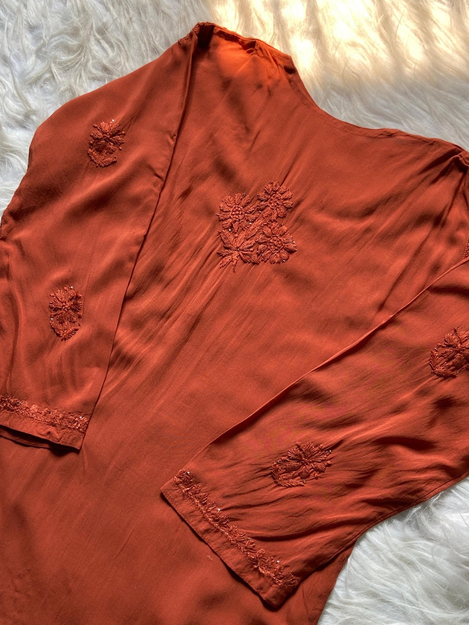 Zoya Heavy Worked Muqaish 3pc Modal Cotton Set - Chikankari official