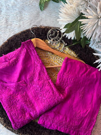 Zoya Maslin Rose 3pc Set tone embroidered - Chikankari official