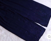 Zoya Muqaish Navy Blue Long Rayon kurta with Plazzo - Chikankari official