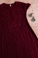 Zoya Rangrez Muqaish Soft Rich long Kurta - Chikankari official