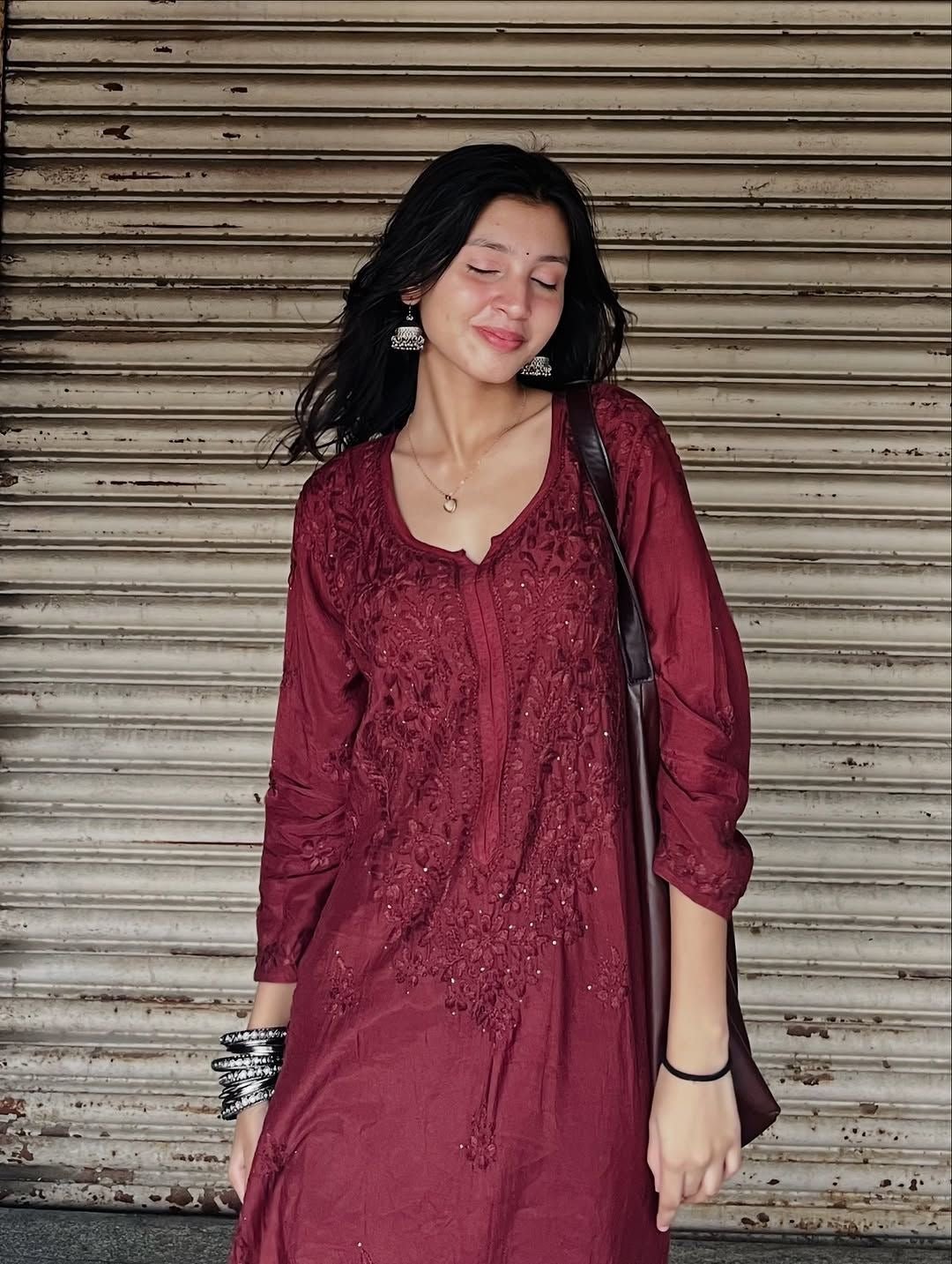 Zoya Rangrez Muqaish Soft Rich long Kurta - Chikankari official