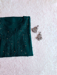 Zoya Rangrez Muqaish Soft Rich long Kurta - Chikankari official