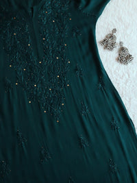 Zoya Rangrez Muqaish Soft Rich long Kurta - Chikankari official