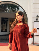 Zoya Rayon Muqaish 3pc Heavy embroidered set - Chikankari official