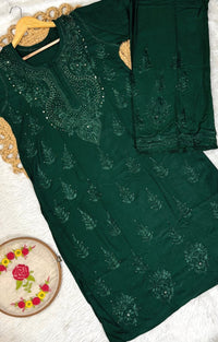 Zoya Rayon Muqaish Plazzo Combo 2pc - Chikankari official