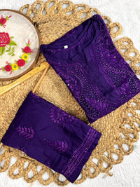 Zoya Rayon Muqaish Plazzo Combo 2pc - Chikankari official