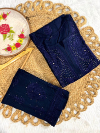 Zoya Rayon Muqaish Plazzo Combo 2pc - Chikankari official
