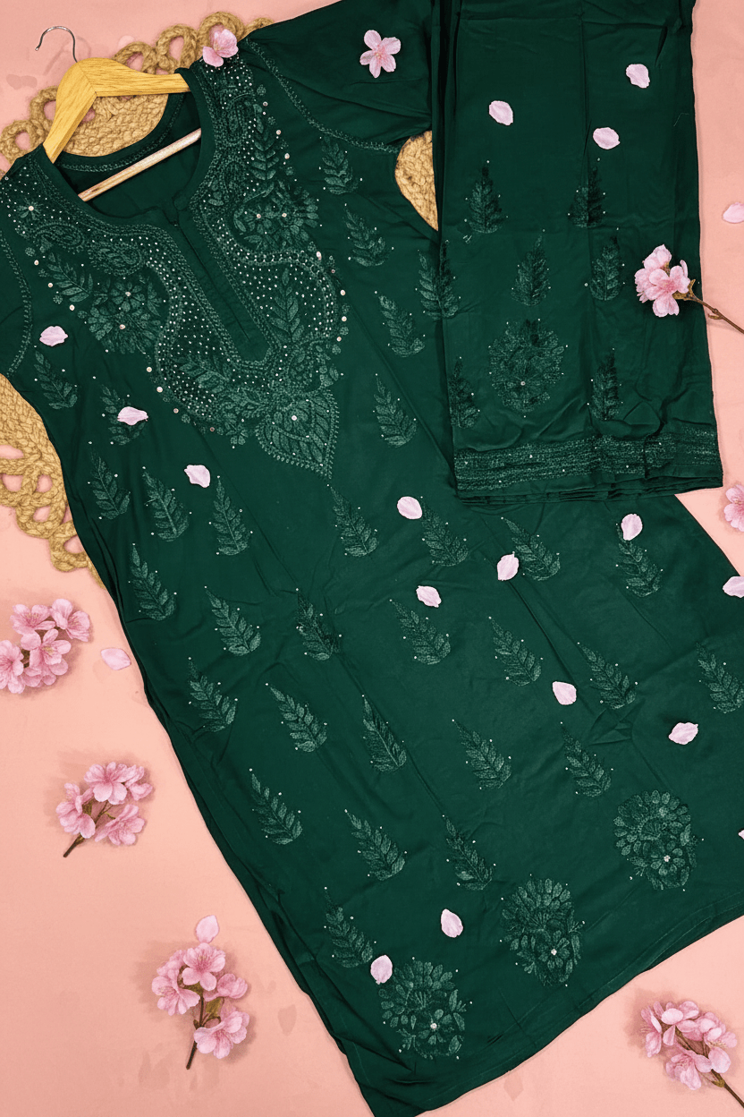 Zoya Rayon Muqaish Plazzo Combo 2pc