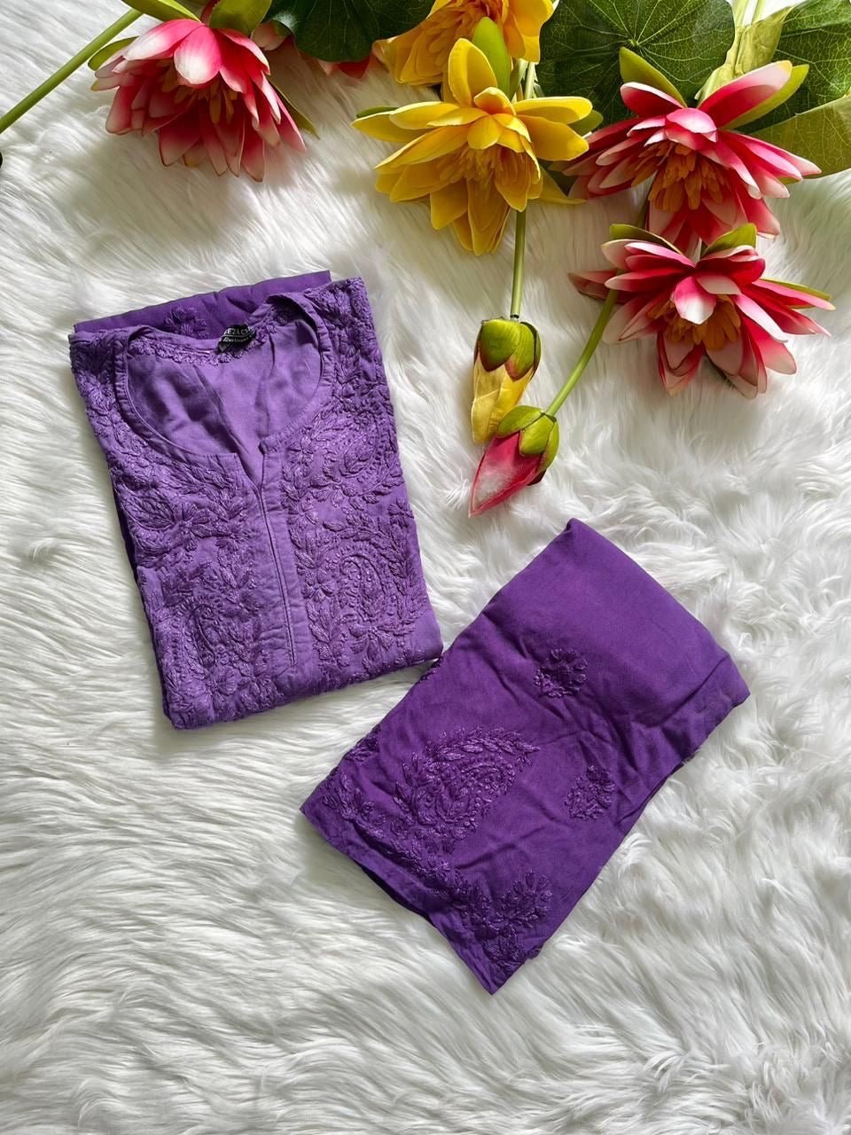 Zoya Rayon Ombre tone Soft n Comfy Plazo Combo - Chikankari official