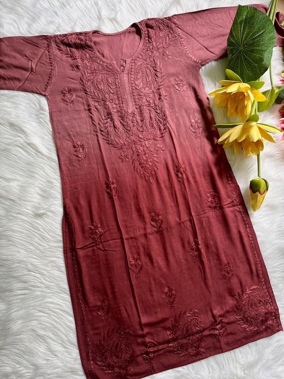 Zoya Rayon Ombre tone Soft n Comfy Plazo Combo - Chikankari official
