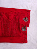 Zoya Red Muqaish 2pc Rayon Set - Chikankari official