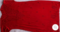 Zoya Red Muqaish 2pc Rayon Set - Chikankari official