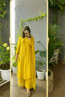 Zoya Resham heavy Gala booti viscose 3pc Set - Chikankari official
