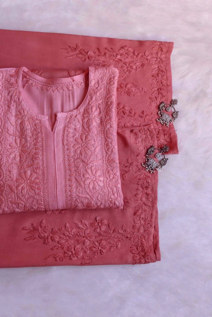 Zoya Soft Ombre 2pc kurta plazo set - Chikankari official