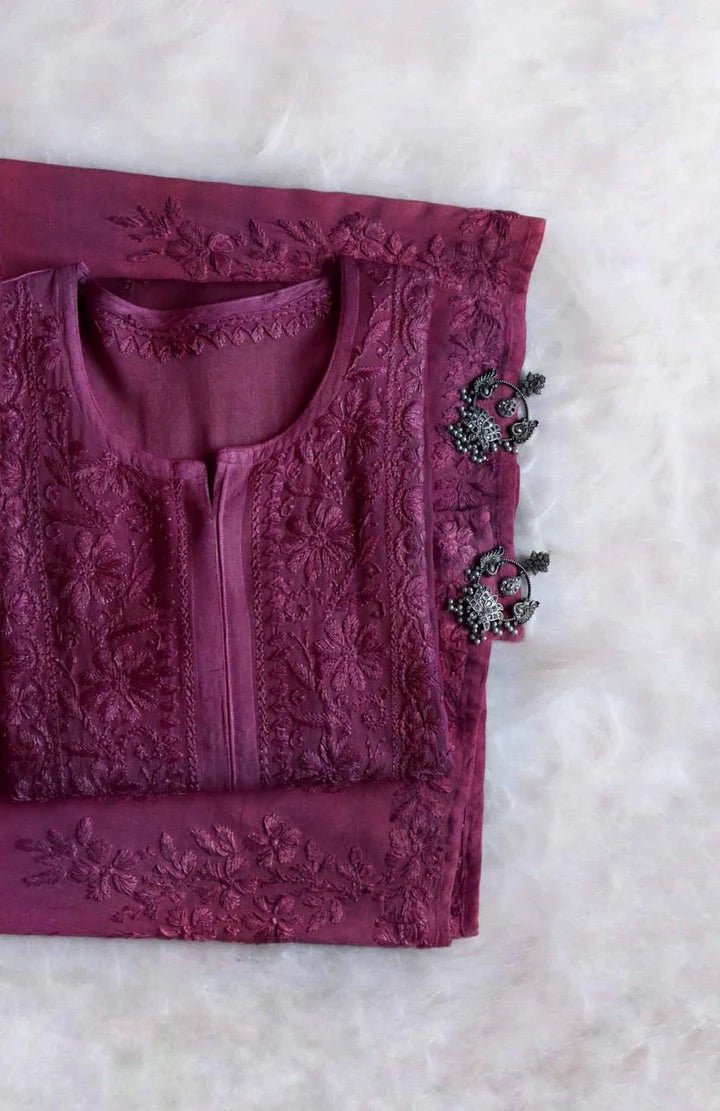 Zoya Soft Ombre 2pc kurta plazo set - Chikankari official