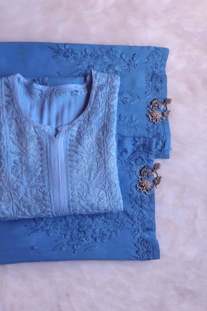 Zoya Soft Ombre 2pc kurta plazo set - Chikankari official