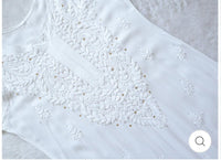 Zoya White Long rayon Muqaish Work kurta & Plazzo 2pc - Chikankari official
